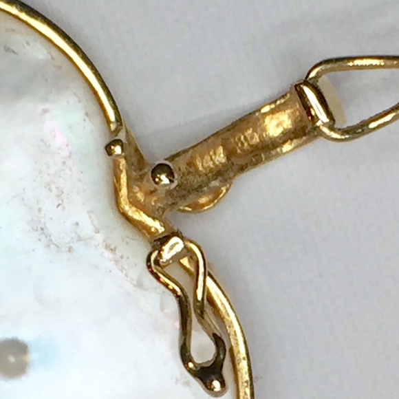 14kt Heart Shaped Mobe Pearl Pendant - Picture 4 of 4